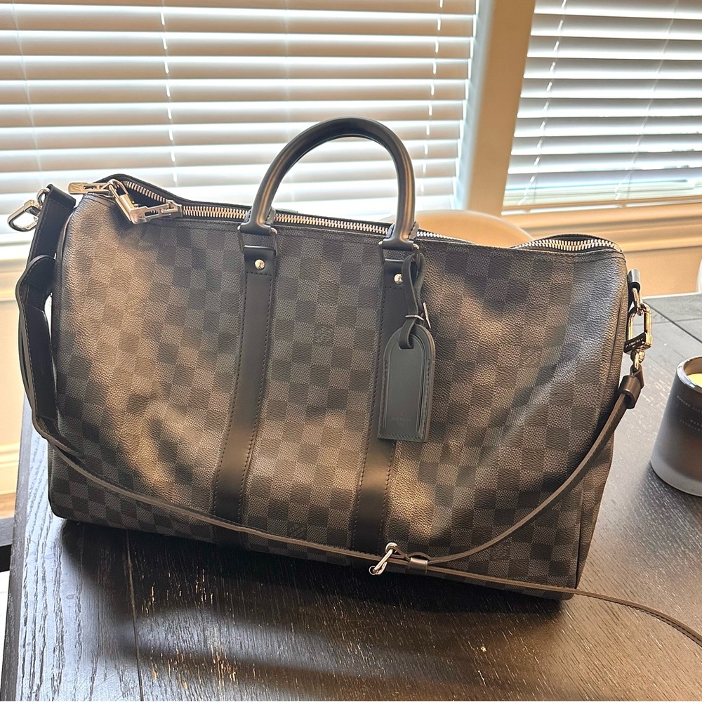 LOUIS VUITTON Damier Graphite Keepall Bandouliere 45